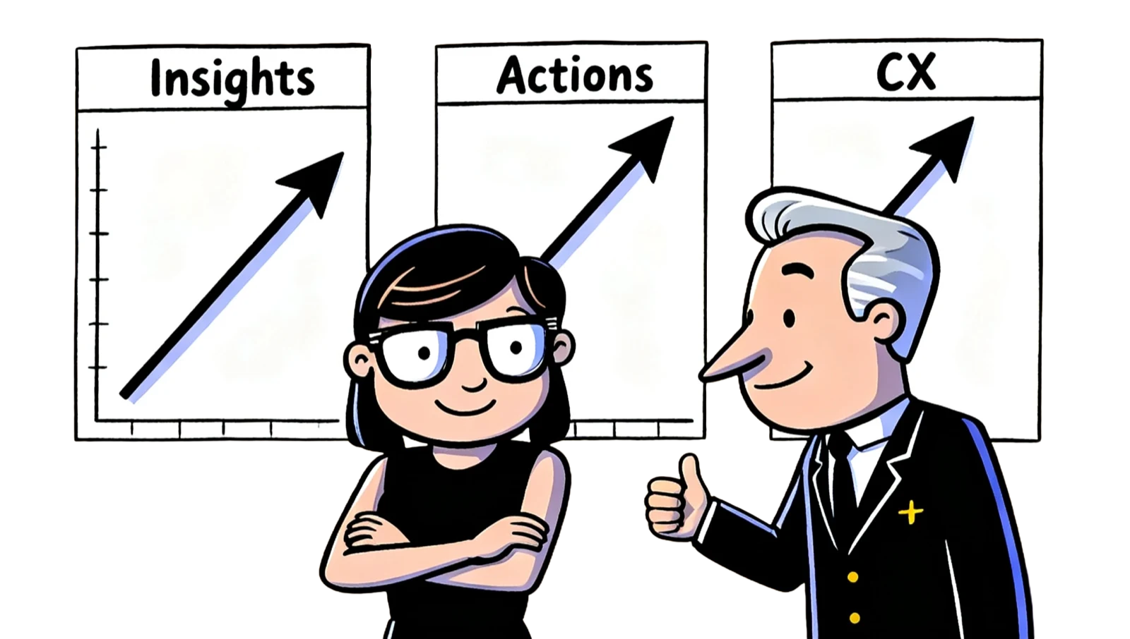Customer feedback resolving into a ranked list of the top five things to fix, arriving in a Power BI view